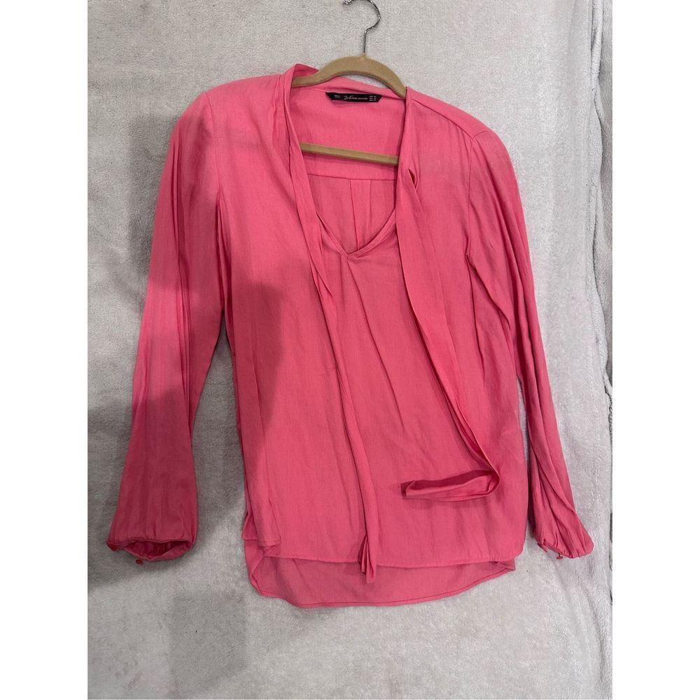 Pink long sleeve blouse women’s M Zara
